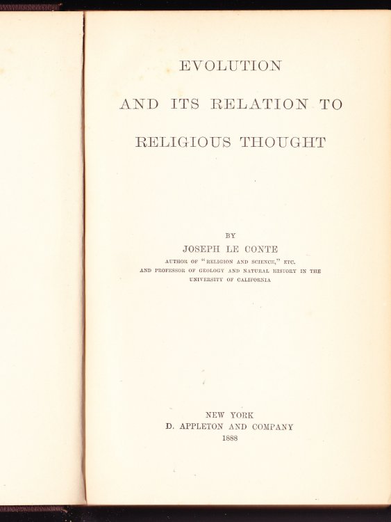 Evolution and Its Relation to Religious Thought