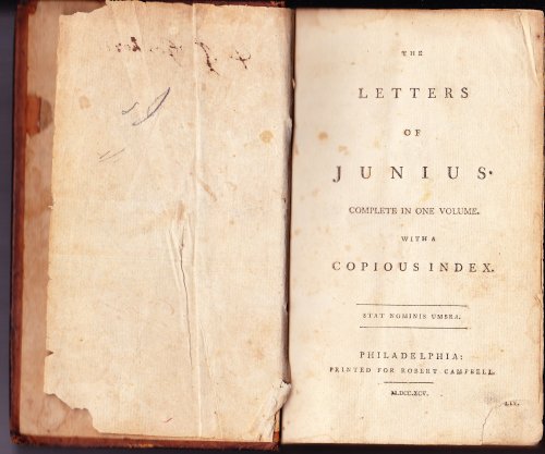 The Letters of Junius. Complete in One Volume. With a Copious Index