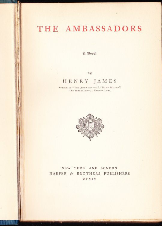 The Ambassadors. A Novel