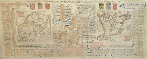 Carte Genealogique pour Conduire a L'Historique des Rois du Nord, La Carte de Leurs etats, Leurs Armes et Des Remarques Pour Conduire a L'Intellgience de L'Histoire du Nord