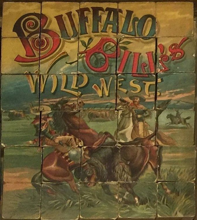 Buffalo Bill's Wild West. A sixty piece 19th century hexahedron Puzzle.