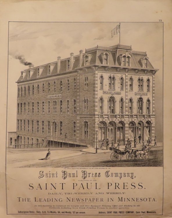Lithograph of Saint Paul Press 1874