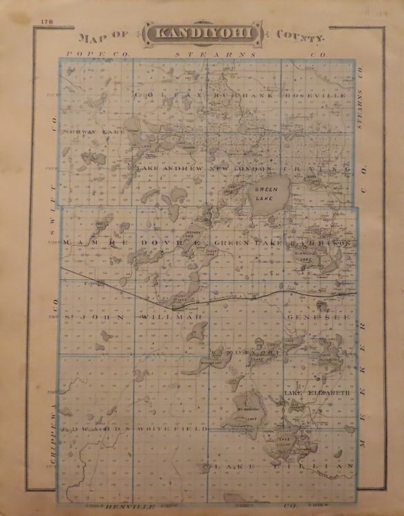Map of Kandiyohi County 1874