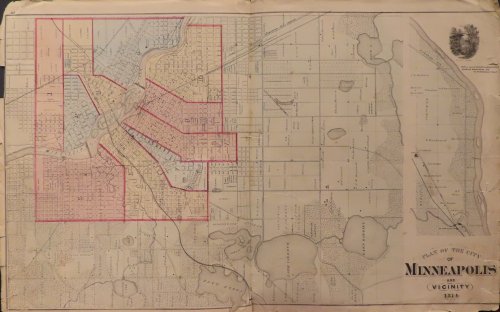 Plan of the City of Minneapolis and Vicinity 1874 - from Illustrated Historical Atlas of the State of Minnesota