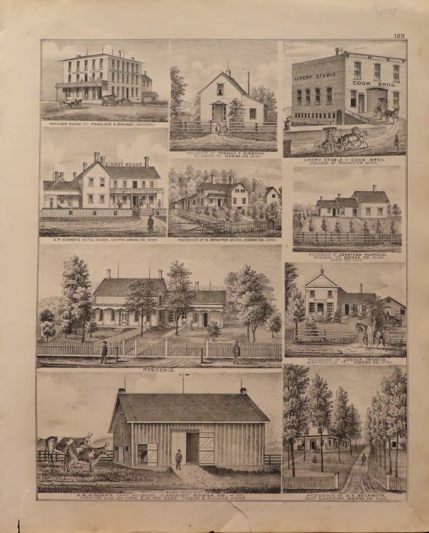 Lithographs of Buildings in Dodge County 1874