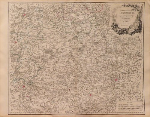 Carte de Duche de Luxembourg dans laquelle on trouve la partie Meridionale & limitrophe de la Seigneurie de Lyege