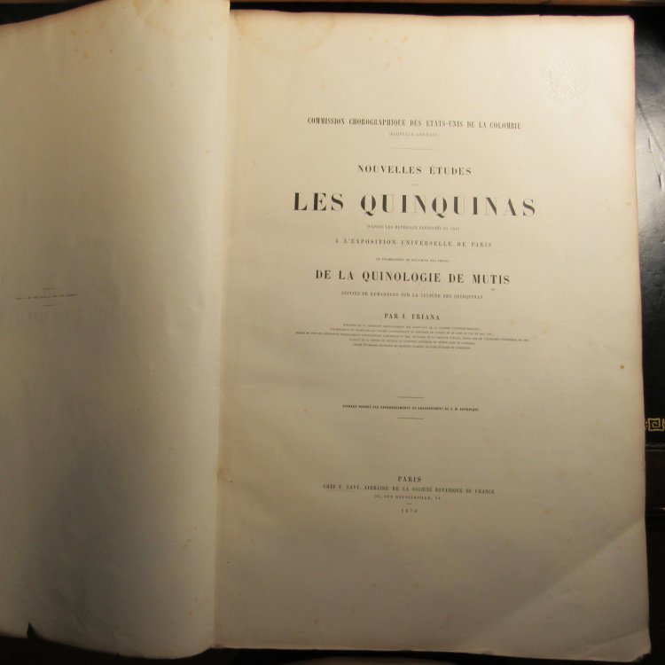Nouvelles Etudes sur les Quinquinas d'Apres les Materiaux Presentes en 1867 a l'Exposition Universelle de Paris