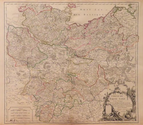 Cercle de Basse Saxe ou font distingues les Etats de Brunswich, les Duches de Holstien, de Mecklenbourg et des Eveches d'Hildesheim, et d'Halberstadt
