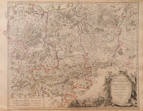 Partie Meridion. du Duche de Brabant ou se trouvent le Quartier de Bruxelles et de Louvain la Seigneurie de Malines et une partie de l'Eveche de Lyege, le Comte de Namur, avec les Confins du Haynaut et du Luxembourg