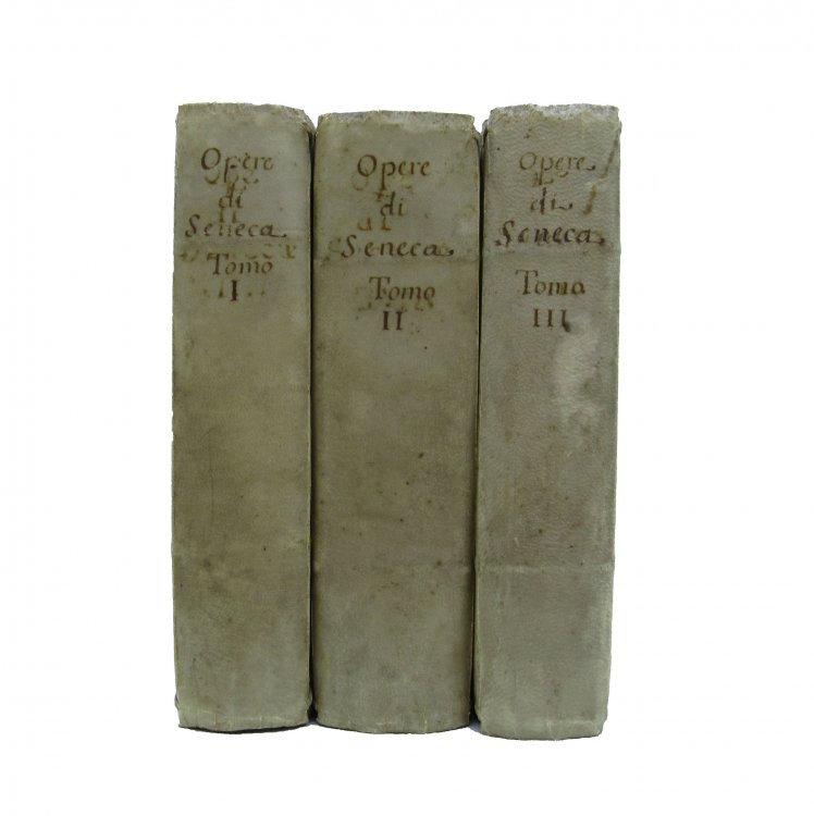 Image for L. Annaei Senecae Opera Omnia Tomus primus: Continens opuscula moralia; Tomus secundus: in quo epistolae, et quaestiones naturales; Tomus tertius: Rhetoris, suasoriae, ac controversiae, cum declamationum excerptis. Three volume set. L. Annaei Senecae Opera Omnia Tomus primus: Continens opuscula moralia; Tomus secundus: in quo epistolae, et quaestiones naturales; Tomus tertius: Rhetoris, suasoriae, ac controversiae, cum declamationum excerptis. Three volume set.