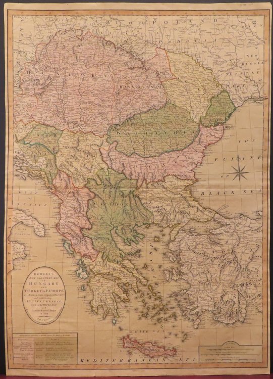 Bowles's New One-Sheet Map of Hungary and Turkey in Europe Divided into their respective Provinces and comprehending Ancient Greece, The Archipelago and Eastern Part of Turkey in Asia