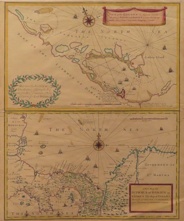 A Draft of the Golden & Adjacent Islands with Part of ye Isthmus of Darien as it was taken by Capt. Ienefer where ye Scots West-India Company were Settled