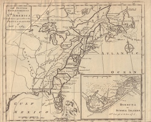 The British Governments in Nth [North] America Laid down agreeable to the Proclamation of October 7, 1763