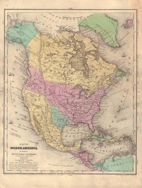 Map of North America to Illustrate Olney's School Geography