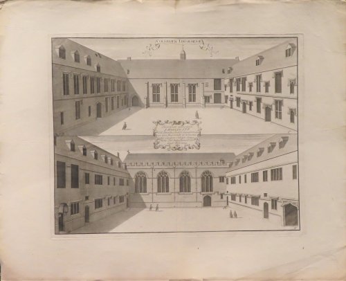 Collegium Lincolniense [engraving] Reverendo admodum J. Morley, S.T.P. [from Oxonia depicta]