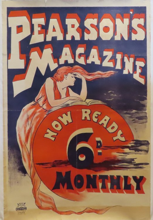Pearsons Magazine Lithographed poster