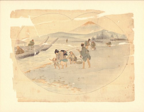 [Edo/Meiji period silk painting (kenpo) in color]