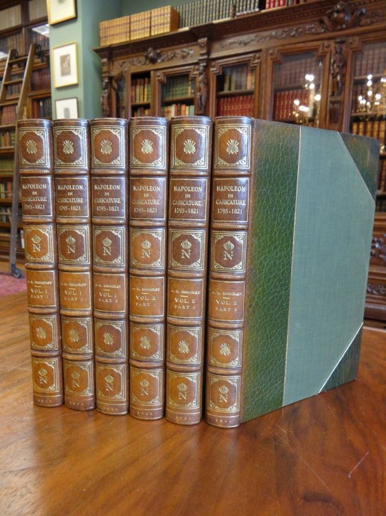 Napoleon in Caricature, 2 volumes expanded to 6. One of only fifty copies. Signed by the author. Bound by Stikeman.