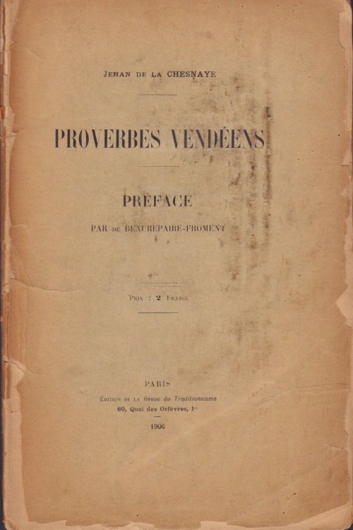 Proverbes Vendeens (INSCRIBED by Author)