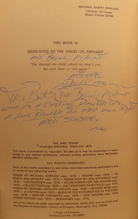 Ink and Tears (INSCRIBED by author)