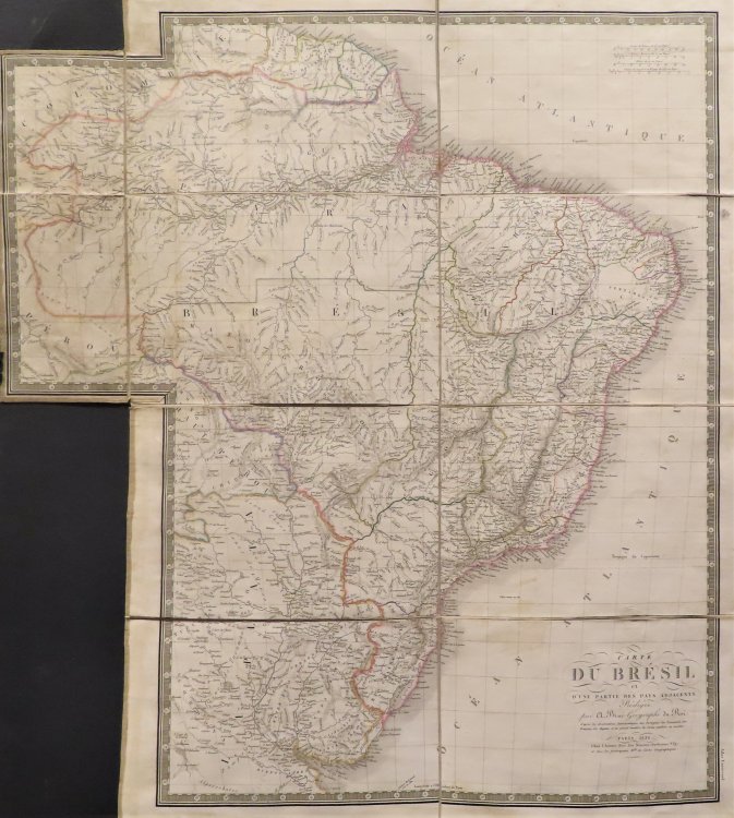 Carte du Bresil et d'une partie des pays adjacents (Bresil)