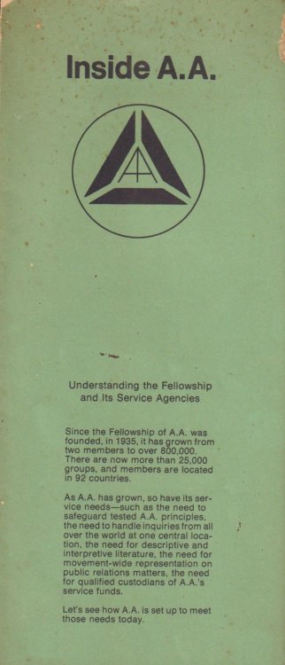 Inside A.A., Understanding the Fellowship and Its Service Agencies (P-18; 100M 12/75 (K))