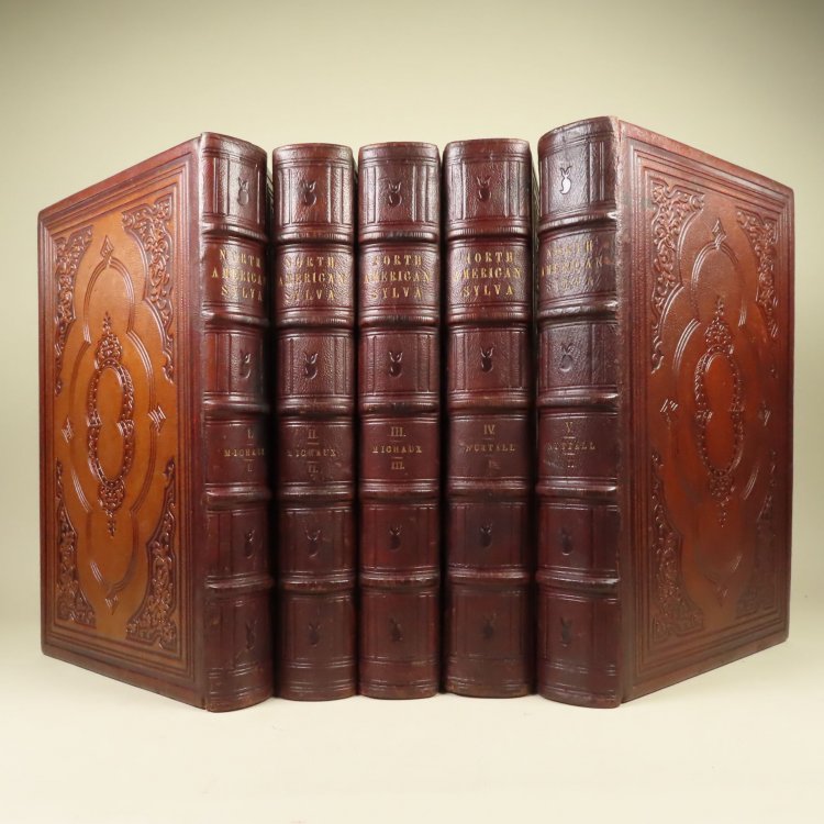 The North American Sylva; or, a description of the forest trees of the United States, Canada, and Nova Scotia. considered particularly with respect to their use in the arts and their introduction into commerce. (6 Volumes in 5 Books - Complete) To which is added a description of the most useful of t