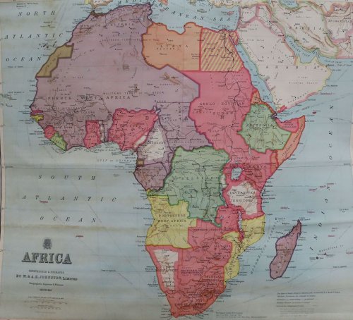 Africa. Constructed & Engraved By W. & A.K. Johnston, Limited. Scale of 1:5,450,000 of Nature, or 86 Miles to an Inch