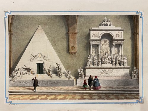Denkmaler fur [fr] Tizian und Canova [Antonio Canova und Tiziano Vecellio in der Kirche Santa Maria de'Frari] from Das Malerische, Monumentale, Historische und Artistische Venedig.