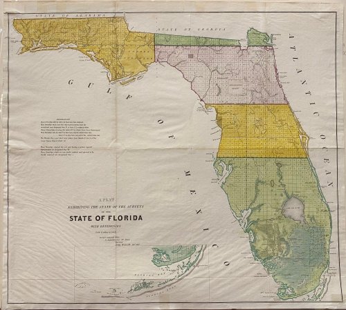 A Plat Exhibiting the State of the Surveys in the State of Florida with References.