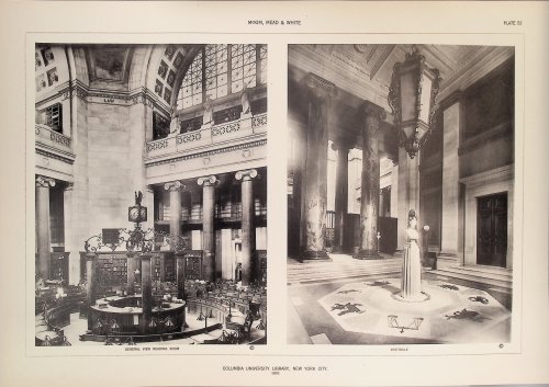 Three Original Plates of Columbia University Library, New York City, 1893; From A Monograph of the Work of Architecture of McKim, Mead & White, 1879-1915.
