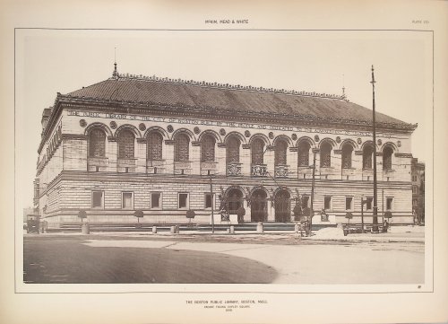 Three Original Plates of The Boston Public Library, Boston Mass. 1898; From A Monograph of the Work of Architecture of McKim, Mead & White, 1879-1915.