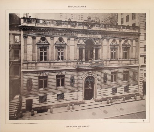 Original Plate of the Century Club, New York, 1891; From A Monograph of the Work of Architecture of McKim, Mead & White, 1879-1915.
