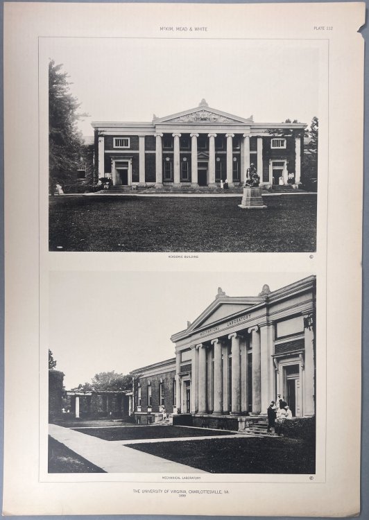 Three Original Plates of the University of Virginia, Charlottesville, VA. 1898; From A Monograph of the Work of Architecture of McKim, Mead & White, 1879-1915.