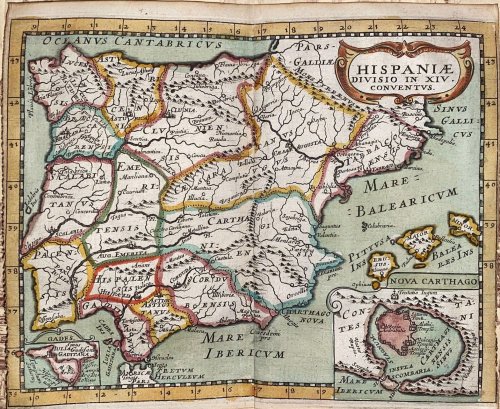 Hispaniae Divisio in XIV. Conventvs [Map of Spain and Portugal]