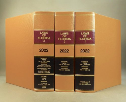 Laws of Florida; General Acts, Resolutions and Memorials Adopted by the Twenty-Seventh Legislature of Florida under the Constitution as Revised in 1968 [Three Volume Set]