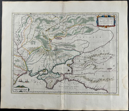 Taurica Chersonesus, Nostra aetate Przecopsca, et Gazara dicitur.[Map of Ukraine with Crimean Peninsula]