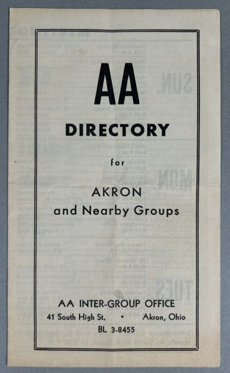 AA Directory for Akron and Nearby Groups