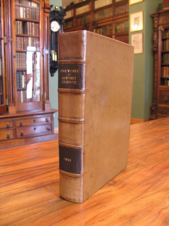 Works. The Woorkes of Geffrey Chaucer, Newly Printed, with Divers Addicions, whiche were Never in Printe Before: With the siege and destruccion of the worthy citee of Thebes, compiled by Jhon Lidgate, Monke of Berie. As in the table more plainly dooeth appere. First issue of the Stowe Edition.