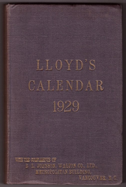 Lloyd's Calendar 1929