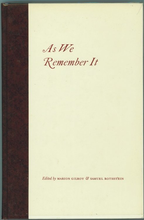 As We Remember It Interviews with Pioneering Librarians of British Columbia