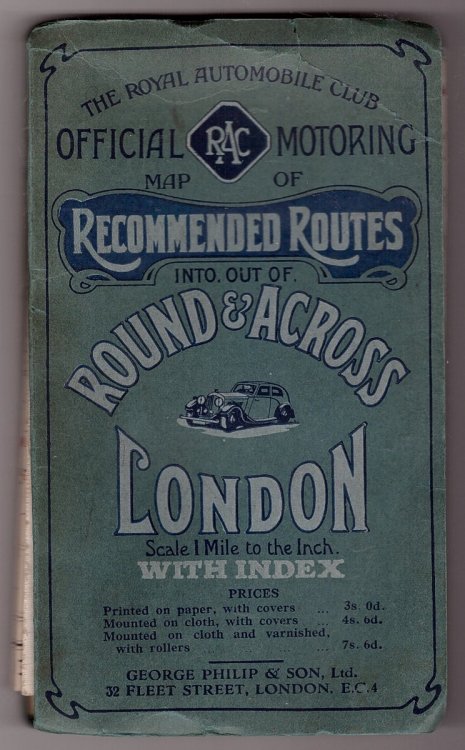 RAC Official Map of Recommended Routes Round and Across London Cloth Edition