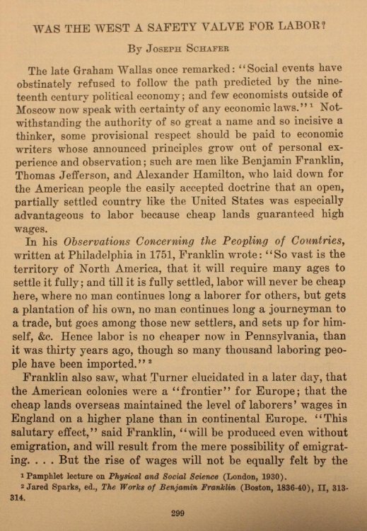 Was The West A Safety Valve For Labor