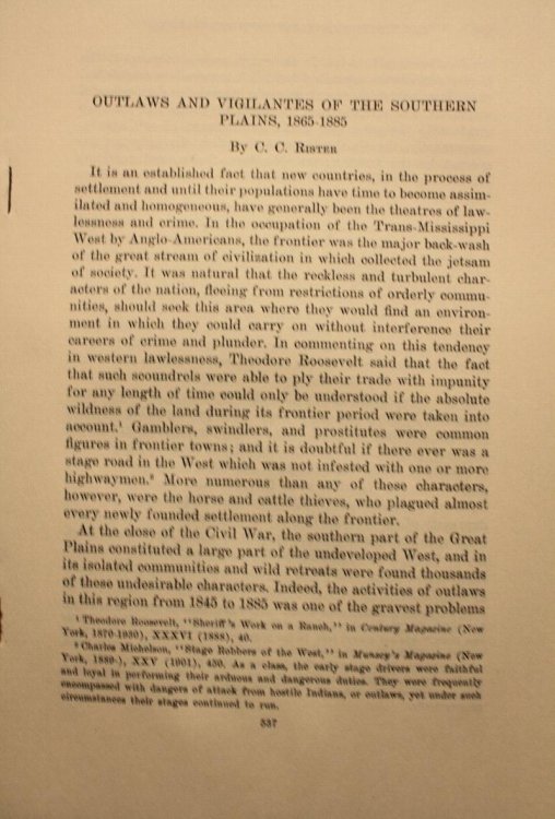 Outlaws And Vigilantes Of The Southern Plains 1865-1885