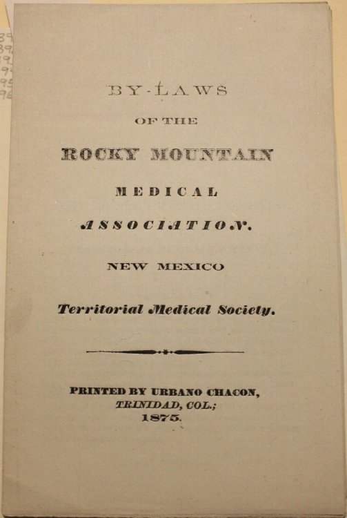 By-Laws Of The Rocky Mountain Medical Association New Mexico Territorial Medical Society