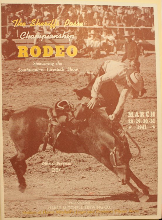 The Sheriff's Posse of El Paso County Presents Their 1941 Championship Rodeo for the Citizens of The Great Southwest. Sponsoring the Southwest Livestock Show