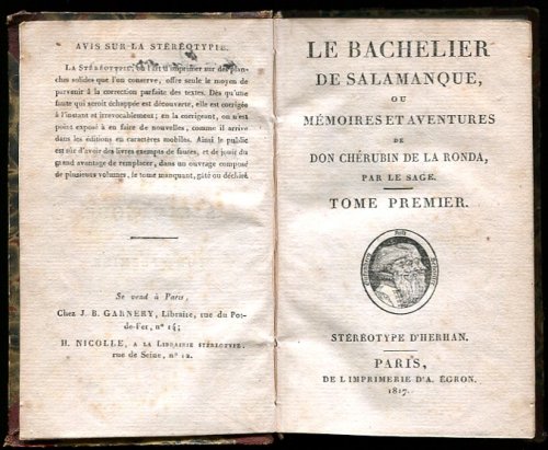 Le Bachelier De Salamanque, Ou Memoires et Aventures De Don Cherubin De La Ronda. Tome Premier