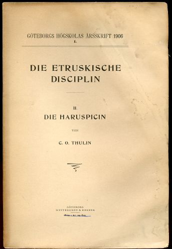 Die Etruskische Disciplin II. Die Haruspicin
