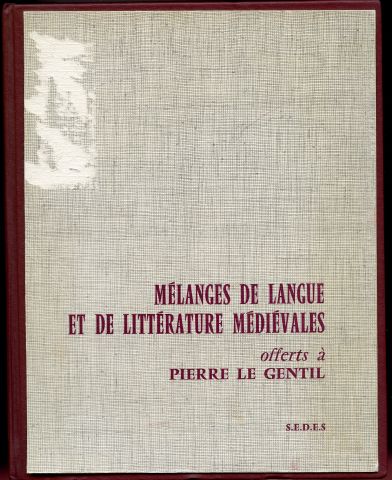Melanges de Langue et de Litterature Medievales