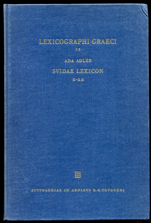 Lexicographi Graeci. Suidae Lexicon. (Vol. I, Alpha-Omega Index) Pars III. Kappa-Omicron. Omega